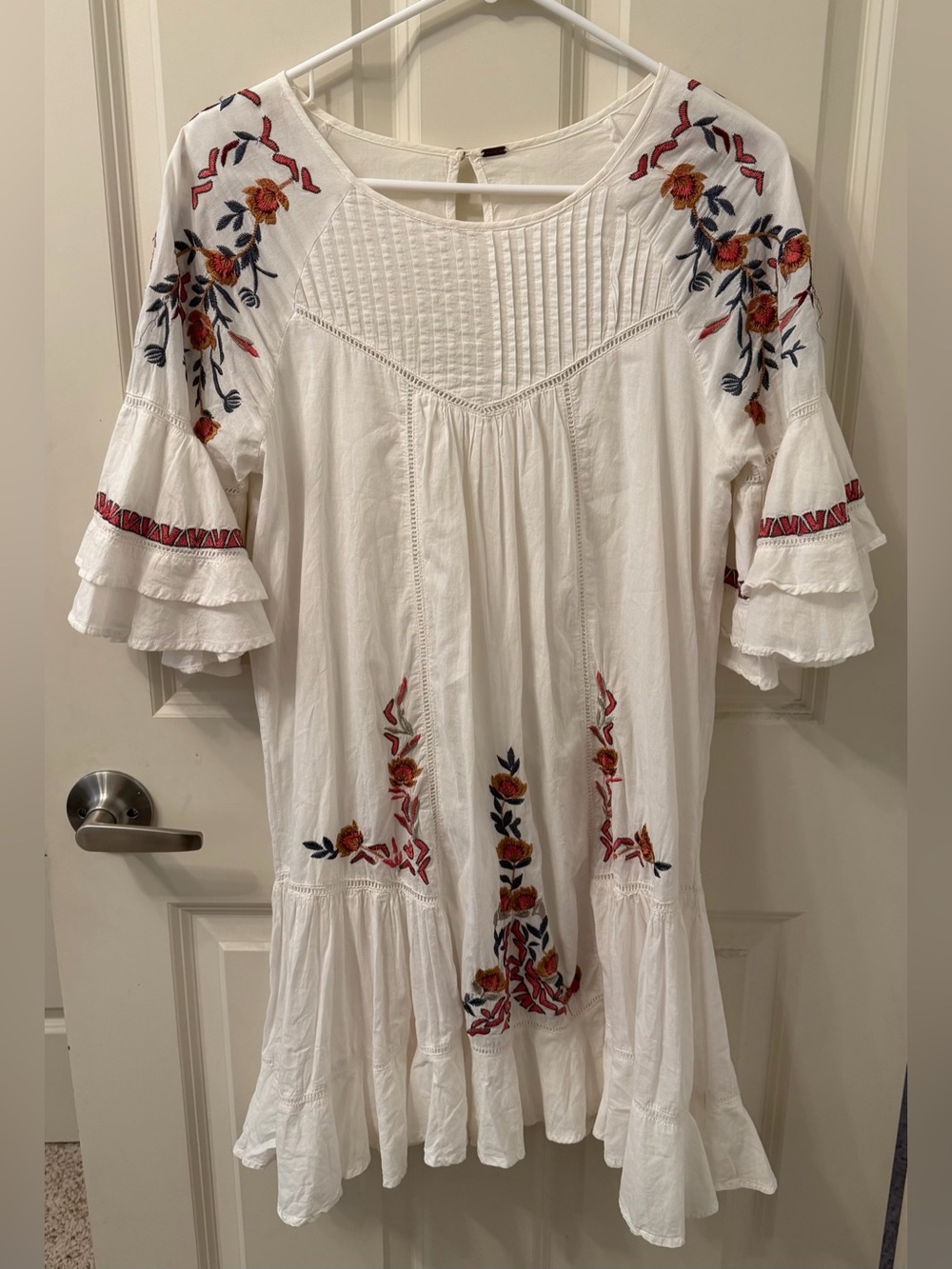 Free People Pavlo Embroidered Boho Mini Dress in White, Size Small - Picture 4 of 14